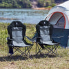 EVER ADVANCED Folding Camping Chair, Oversized, Black 2 Pack