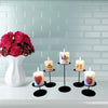 NiceAI Candle Holders for Pillar Candles Fireplace Candelabra Modern Iron Candlesticks Table Centerpiece Home Decoration Wedding Sturdy Set of 5 Black