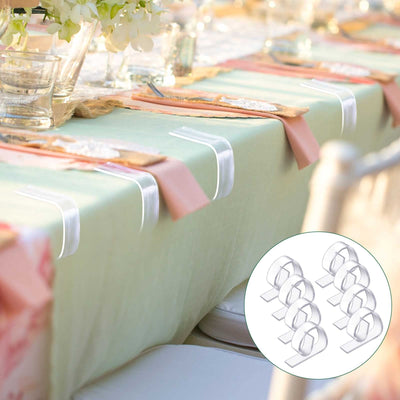 Eccliy 150 Pieces Clear Table Cloth Holder Clips Plastic Tablecloth Clips Outdoor Picnic Table Clips Transparent Table Cover Clips Tablecloth Cover Clamps for Valentine's Day Home Wedding Party
