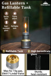 CAMPINGMOON Camping Gas Lantern Gas Candle with Empty Tank Wooden Lantern Case T-1D15 (Gas Lantern T-1D15)