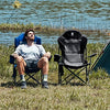 EVER ADVANCED Folding Camping Chair, Oversized, Black 2 Pack