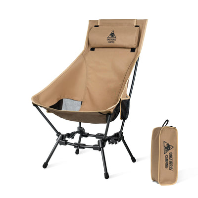 OneTigris Dragonhide Camping Chair with Pillow Design, Comfortable Widened Seat Folding Chair, 275 lbs Capacity