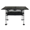 LEADALLWAY Adjustable Height Aluminum Camping Table Folding Portable Outdoor Table with Large Storage Organizer and Carrying Bags Big Foot Upgrade Collapsible Picnic Table 47(L) x22(W)