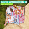 Roebury Beach Blanket Sand Proof & Outdoor Picnic Blanket - Water Resistant, Large Mat for Camping or Travel. Washable, Foldable, Easy Carry Compact Tote Bag (Wave Design)