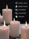 MAKALONE White Pillar Candles Set of 3-2.8" x 4" Unscented Pillar Candles Bulk- for Wedding, Parties, Spas and Dinner, Home Decoration, Church