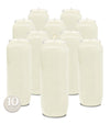 9 Day White Prayer Candles, 10 Pack - 7" Tall Pillar Candles for Religious, Memorial, Party Decor, Vigil and Emergency Use - Vegetable Oil Wax in Plastic Jar Container - by Hyoola