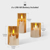 Rhytsing Gold Glass Battery Operated Candles with Remote, Flameless LED Candle Gift Set, Warm White Light - Include 6 Batteries