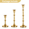 Nuptio Gold Candle Holders Taper Candlestick Holders Tall Thin Candle Sticks Candleholders Modern Metal Candle Holder for Wedding Gift Housewarming Gift Friendship Gifts Set of 3