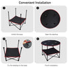 HiiPeak Camping Table, Folding Picnic Table with 4 Cup Holders and Carrying Bag, Portable Camp Table with Handle Design for BBQ Outdoor Fishing Beach Picnic Travel, Camping Essentials Black Table