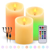 ALED LIGHT Rechargeable Candles Flickering with Remote,Flameless Candles Built-in Rechargeable Battery,RGB&Warm White Real Wax LED Candles for Home Decoration,Christmas,Party