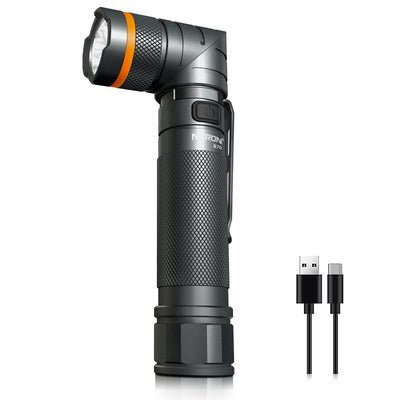 NICRON Flashlights,Rechargeable Magnetic LED Flashlights,1200 High lumens Tactical Flashlight,White/Red/Green Lights USB Charging,90 Degree Twist,IP65 Waterproof Outdoor