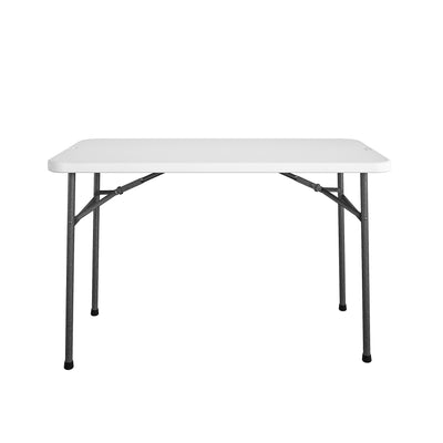 COSCO 4 ft. Straight Folding Utility Table, White, Indoor & Outdoor, Portable Desk, Camping, Tailgating, & Crafting Table