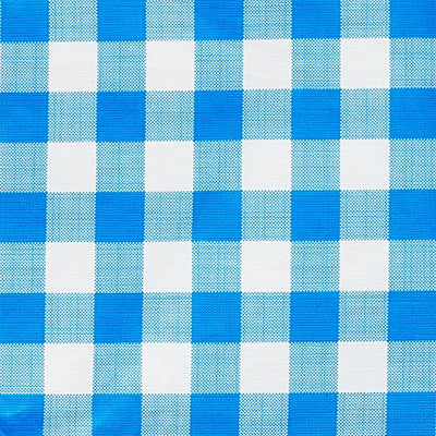 Violet Linen Deluxe Checkered Gingham Pattern, Vinyl Tablecloth Elestic, Polyester Flannel Backed Lining, Blue, 28 x 72 Inch, 3-Piece Set, Picnic Table and Bench Fitted Table Cover
