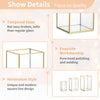 NUPTIO Candle Lantern for Wedding Centerpiece: 18 Pcs Clear Hurricane Glass Pillar Candles Holder with Gold Frame Bulk Decorative Candle Lanterns for Christmas Dining Table Decor 8.1 & 6.5 & 4.7 inch