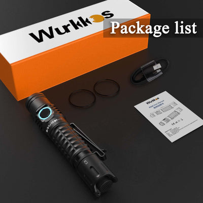 Wurkkos FC12 Tactical Flashlights High Lumens, 345M Long Range Rechargeable Flashlights, 2000Lumens Super Bright Led Flash Light,IP68 Waterproof Flashlight for Camping Hiking Fishing(Black)