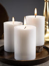 MAKALONE White Pillar Candles Set of 3-2.8" x 4" Unscented Pillar Candles Bulk- for Wedding, Parties, Spas and Dinner, Home Decoration, Church