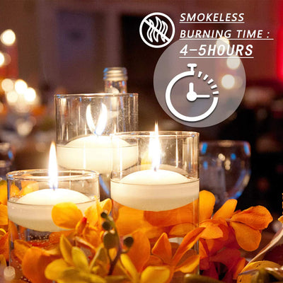 Set of 48 Unscented Floating Candles for Centerpieces, 2 Inch Small Floating Candles for Holiday, Weddings, Parties, Special Occasions and Christmas Home Decorations