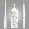 Extrogif 3 Unity Wedding Candles Set with Candle Holder for Ceremony Set, Glass Candlesticks and Pillar Taper Candles - Catholic Bible Religious Weddings Accessories