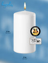 HYOOLA White Pillar Candles 2-inch x 4-inch - 24 Pack Unscented Bulk Pillar Candles - European Made