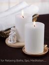 MAKALONE White Pillar Candles Set of 3-2.8" x 4" Unscented Pillar Candles Bulk- for Wedding, Parties, Spas and Dinner, Home Decoration, Church