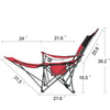 SUNTIME Outdoor Adjustable Folding Camping Chair with Removable Footrest(RED)