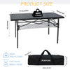 POEPORE Large Folding Camping Table Aluminum with Storage for 4-6 People 54"X27.5" Roll Up Tall Outdoor Portable Table Lightweight with Carry Bag for Picnic BBQ Backyard Beach