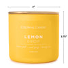 Colonial Candle Lemon Drop Scented Jar Candle, Pop of Color Collection, 3 Wick, 14.5 oz - Up to 60 Hours Burn