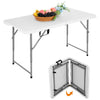 BestOffice Camping Folding 6 Foot Plastic Table, White