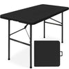 Best Choice Products 4ft Plastic Folding Table, Indoor Outdoor Heavy Duty Portable w/Handle, Lock for Picnic, Party, Camping - Black