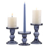 GMWD 3 Pcs Glass Candle Holder Set Clear, Blue Candlesticks Holders Pillar Taper Candles Tealight Stand for Wedding Centerpieces Home Decorations Dining Table