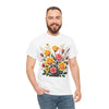 Wildflowers and Pink & Yellow Roses, Graphic T-Shirts for Women, Floral Shirt, Womens Short Sleeve, Ladies Graphic Tees #5142TTS