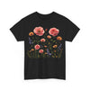 Wildflowers and Pink Roses, Graphic T-Shirts for Women, Floral Shirt, Womens Short Sleeve, Ladies Graphic Tees #5015TTS