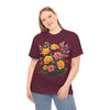 Wildflowers and Pink & Yellow Roses, Graphic T-Shirts for Women, Floral Shirt, Womens Short Sleeve, Ladies Graphic Tees #5142TTS