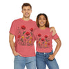 Wildflowers and Red Roses, Graphic T-Shirts for Women, Floral Shirt, Womens Short Sleeve, Ladies Graphic Tees #5034TTS