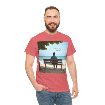 Have You Forgiven Your Ex?Man on Bench Looking at Waves, Forgiving T-Shirt, Forgiveness, Relationship Healing Top #5005STS