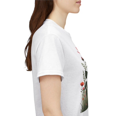 Wildflowers and Pink Roses, Graphic T-Shirts for Women, Floral Shirt, Womens Short Sleeve, Ladies Graphic Tees #5020TTS