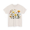 Wildflowers and a Yellow Rose, Graphic T-Shirts for Women, Floral Shirt, Womens Short Sleeve, Ladies Graphic Tees #5009TTS