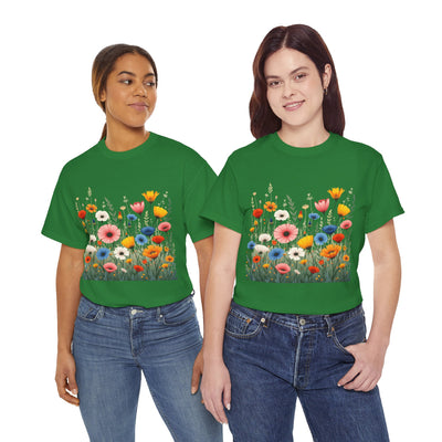 Wildflowers, Graphic T-Shirts for Women, Floral Shirt, Womens Short Sleeve, Ladies Graphic Tees #5108TTS