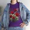 Wildflowers and Red Roses, Graphic T-Shirts for Women, Floral Shirt, Womens Short Sleeve, Ladies Graphic Tees #5129TTS
