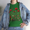 Wildflowers and Red Roses, Graphic T-Shirts for Women, Floral Shirt, Womens Short Sleeve, Ladies Graphic Tees #5035TTS