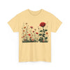 Wildflowers and a Red Rose, Graphic T-Shirts for Women, Floral Shirt, Womens Short Sleeve, Ladies Graphic Tees #5008TTS