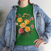 Wildflowers and Pink & Yellow Roses, Graphic T-Shirts for Women, Floral Shirt, Womens Short Sleeve, Ladies Graphic Tees #5137TTS
