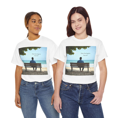 Have You Forgiven Your Ex?Man on Bench Looking at Waves, Forgiving T-Shirt, Forgiveness, Relationship Healing Top #5005STS