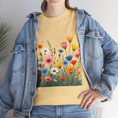 Wildflowers, Graphic T-Shirts for Women, Floral Shirt, Womens Short Sleeve, Ladies Graphic Tees #5108TTS