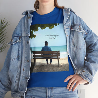Have You Forgiven Your Ex?Man on Bench Looking at Waves, Forgiving T-Shirt, Forgiveness, Relationship Healing Top #5005STS
