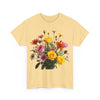 Wildflowers and Pink & Yellow Roses, Graphic T-Shirts for Women, Floral Shirt, Womens Short Sleeve, Ladies Graphic Tees #5138TTS