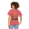 Wildflowers and Orange Roses, Graphic T-Shirts for Women, Floral Shirt, Womens Short Sleeve, Ladies Graphic Tees #5046TTS