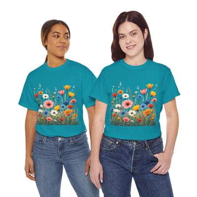 Wildflowers, Graphic T-Shirts for Women, Floral Shirt, Womens Short Sleeve, Ladies Graphic Tees #5108TTS