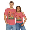 Wildflowers and Orange Roses, Graphic T-Shirts for Women, Floral Shirt, Womens Short Sleeve, Ladies Graphic Tees #5045TTS