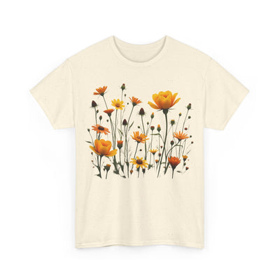 Wildflowers and Yellow Roses, Graphic T-Shirts for Women, Floral Shirt, Womens Short Sleeve, Ladies Graphic Tees #5011TTS